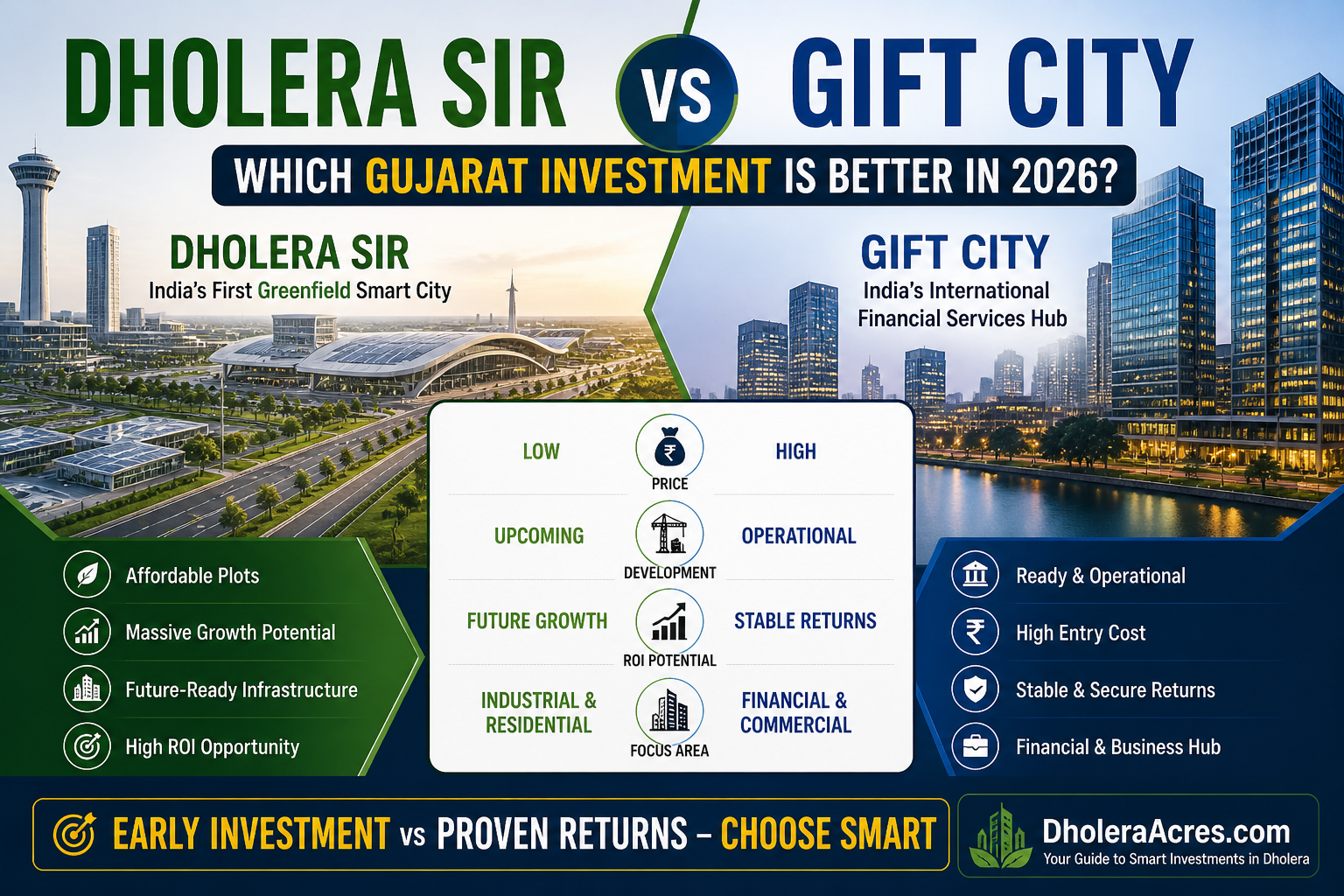 dholera vs gift city