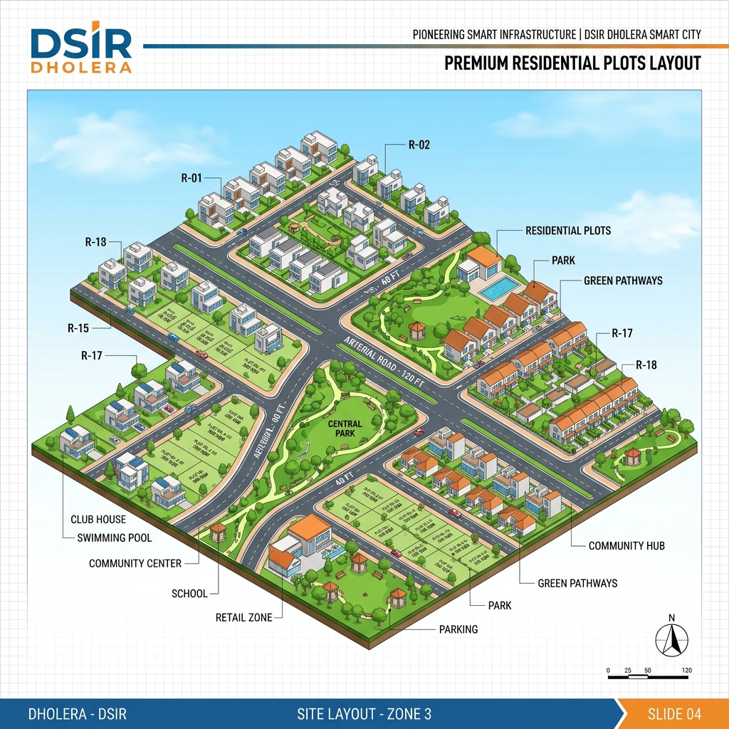Verified residential plot guide and layout map for Dholera SIR