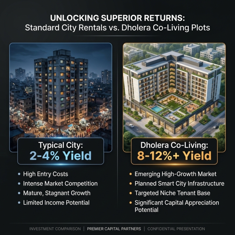 Typical Residential Rental Yield in India: Dholera Co-Living Comparison