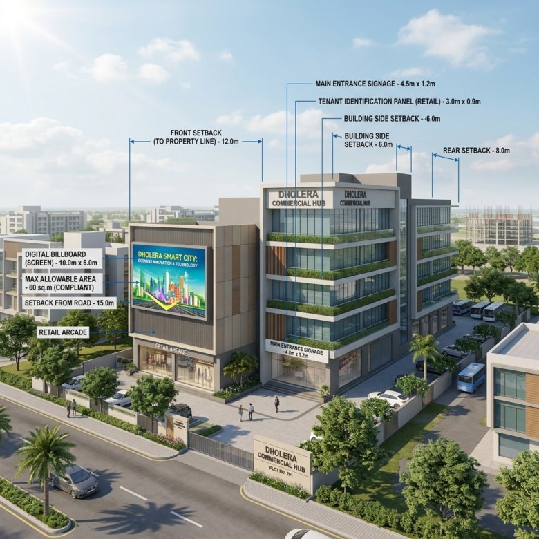 Dholera Commercial Signage Regulations: DSIRDA Outdoor Rules